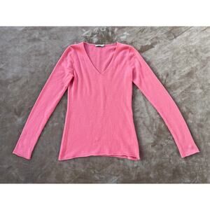 Sea Bleu V Neck Sweater Coral 100% Cashmere Women’s Size Small